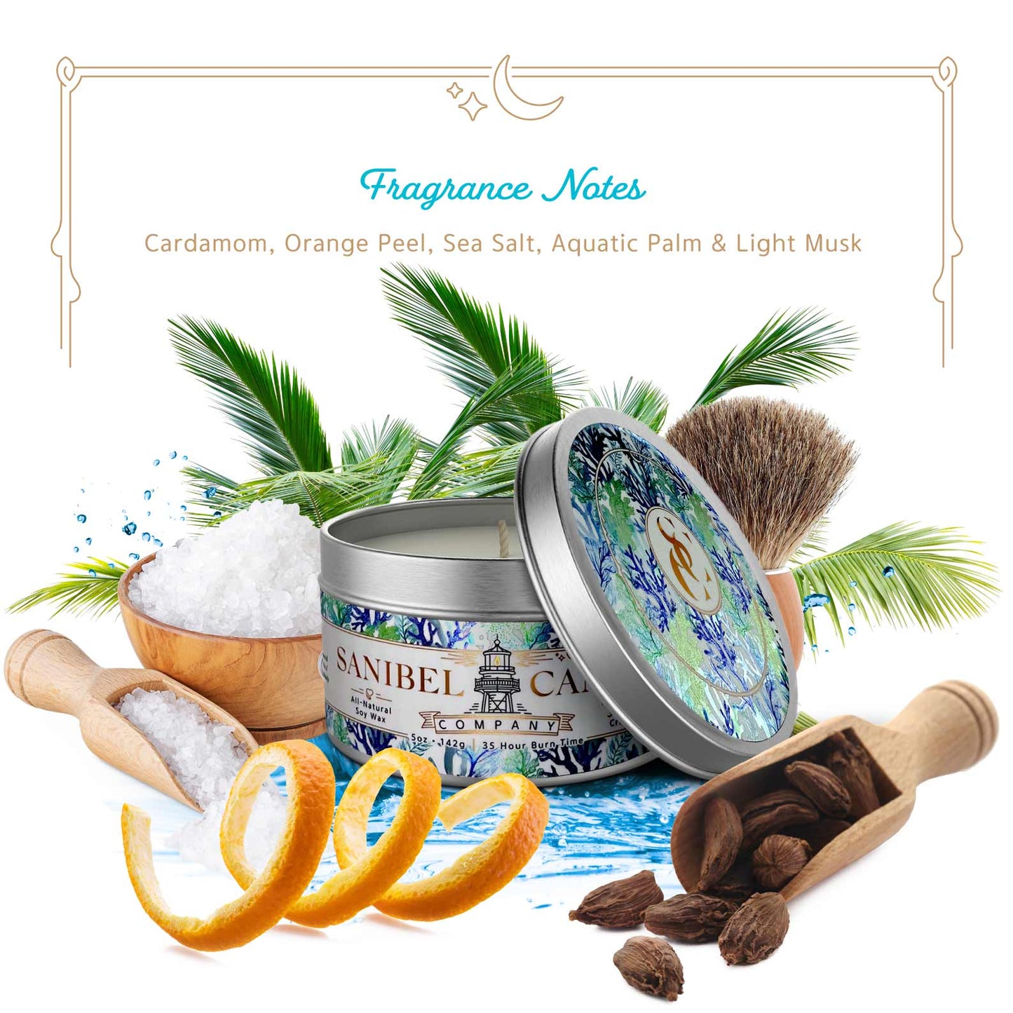 Sanibel Candle Company - Sanibel Sea Shells - Signature Candle - 5 oz Tin