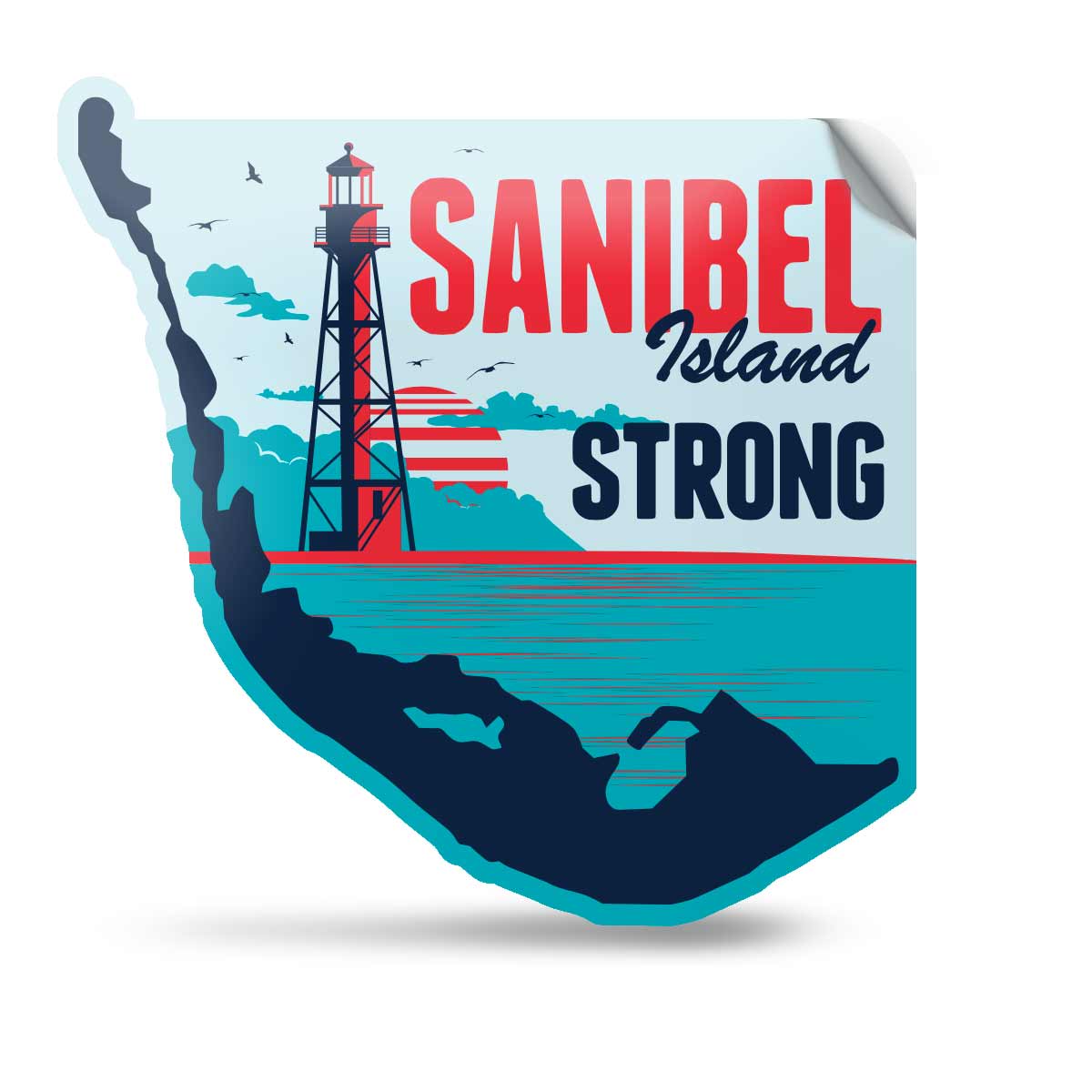 Sanibel Island Strong - Lighthouse Sticker