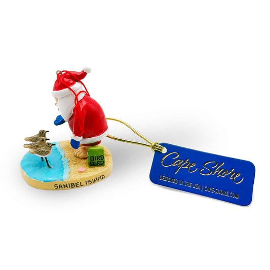 Santa with Sandpipers Christmas Ornament