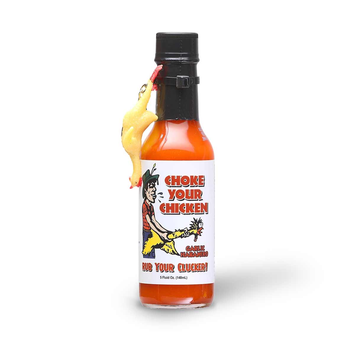 Choke Your Chicken Garlic Habanero Hot Sauce with Chicken Keychain – The  Flaming Hoop Chilies