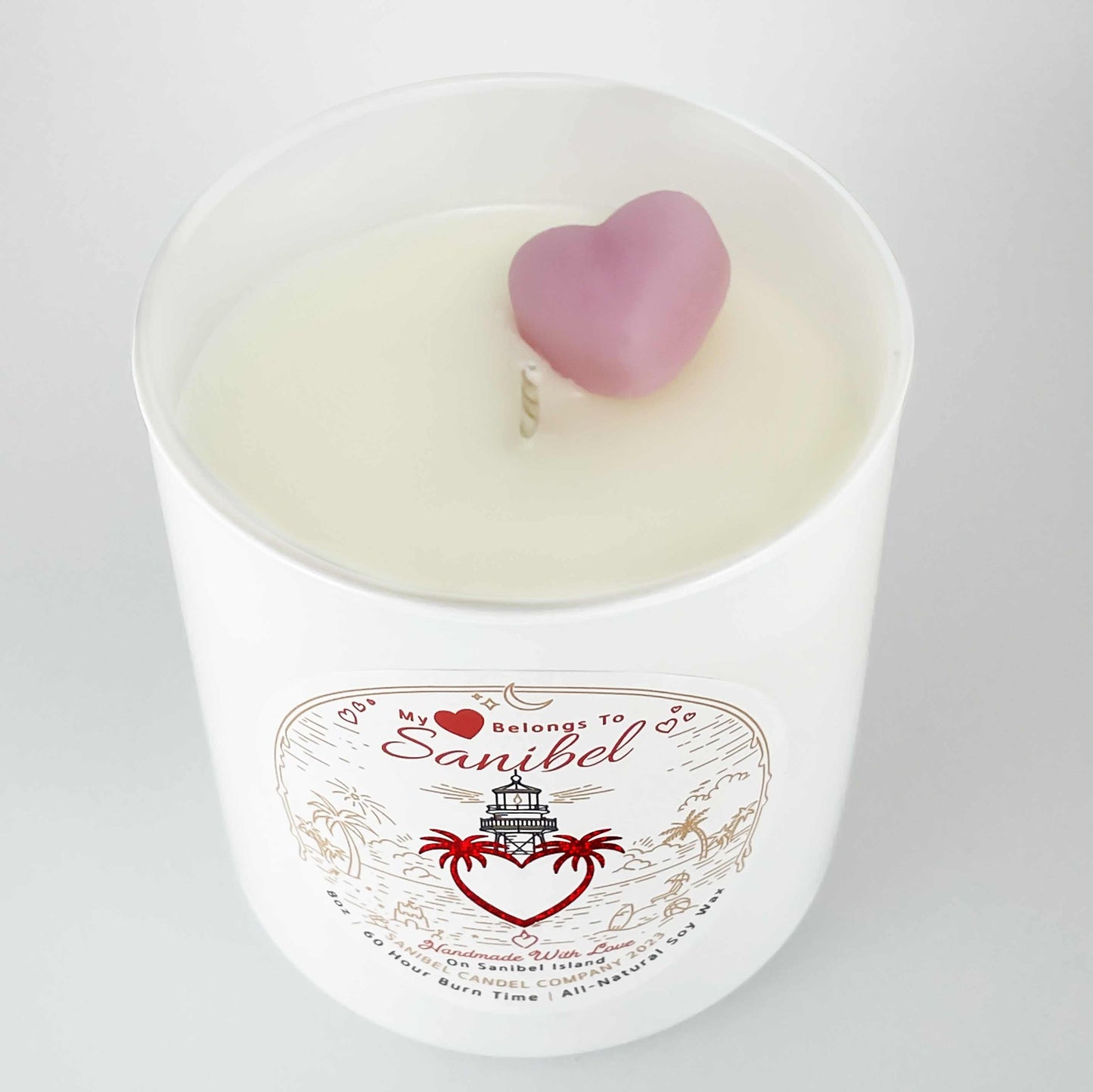 Sanibel Candle Company - My Heart Belongs To Sanibel - Valentine's Day Candle - 8 oz