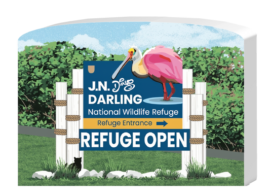 JN "Ding" Darling Refuge Sign - Sanibel Island, Florida - Shelf Sitter