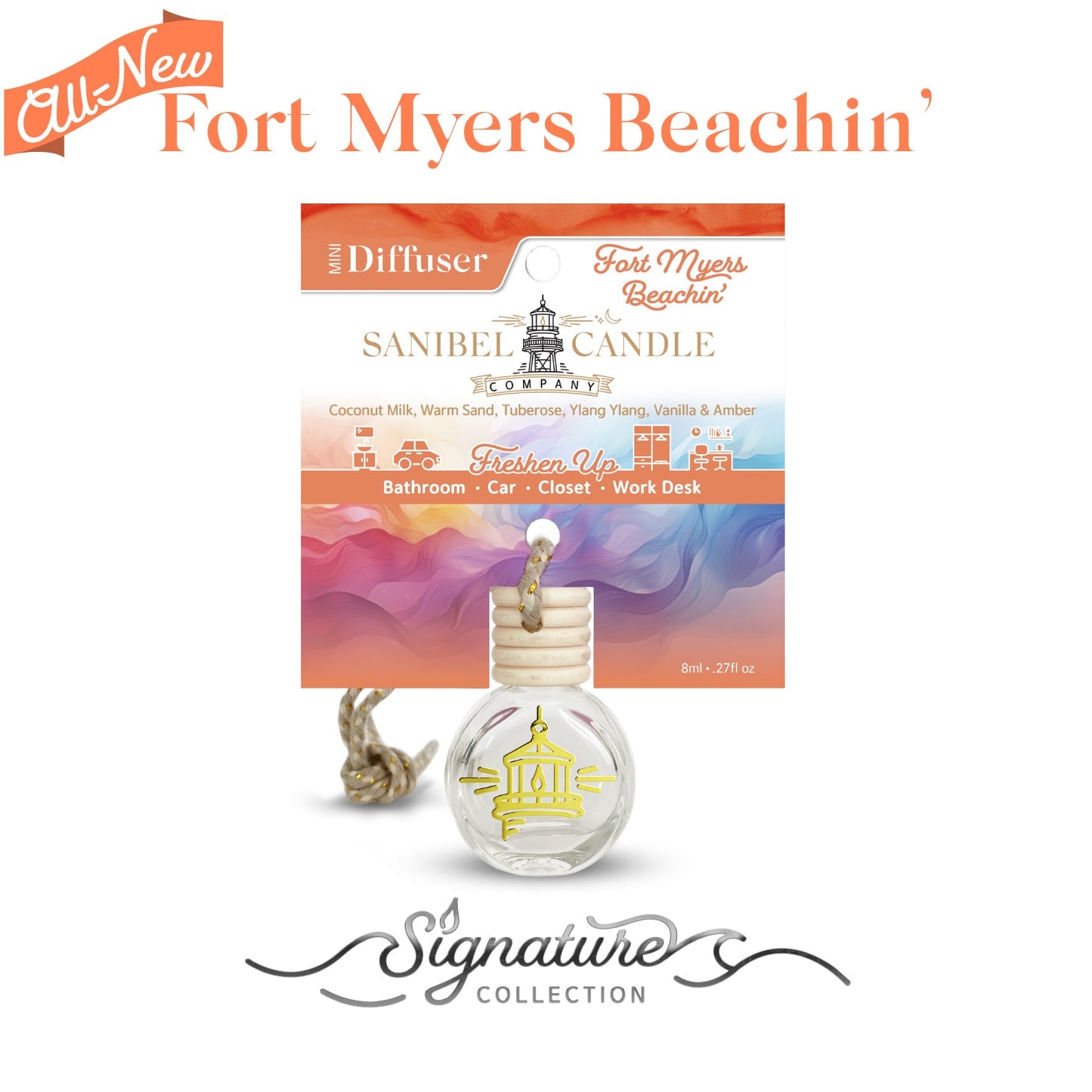 Mini Hanging Diffuser - Fort Myers Beachin’