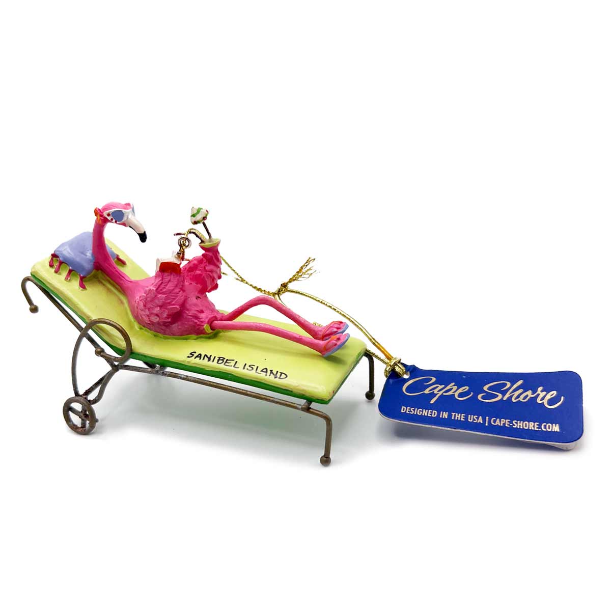 Flamingo Lounging Christmas Ornament – Sand Castle Gifts Gourmet