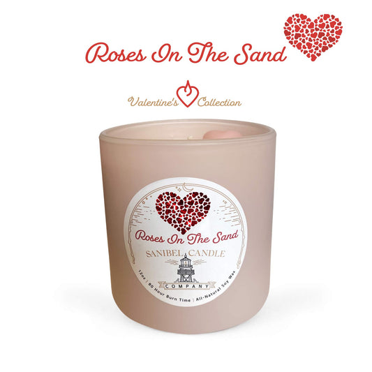 Sanibel Candle Company - Roses In The Sand - Valentine's Day Candle - 12 oz