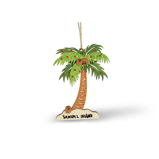 3D Wooden Palm Tree Christmas Ornament