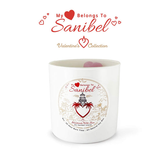 Sanibel Candle Company - My Heart Belongs To Sanibel - Valentine's Day Candle - 8 oz
